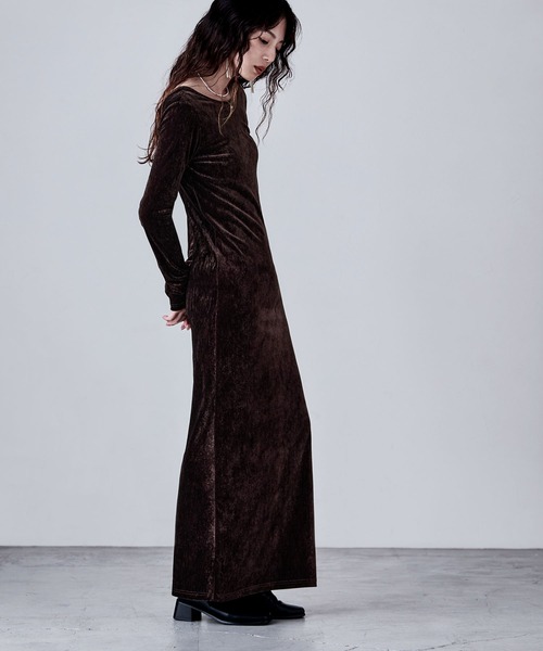 「etoll.」 長袖ワンピース FREE グレイッシュベージュ レディース_画像9