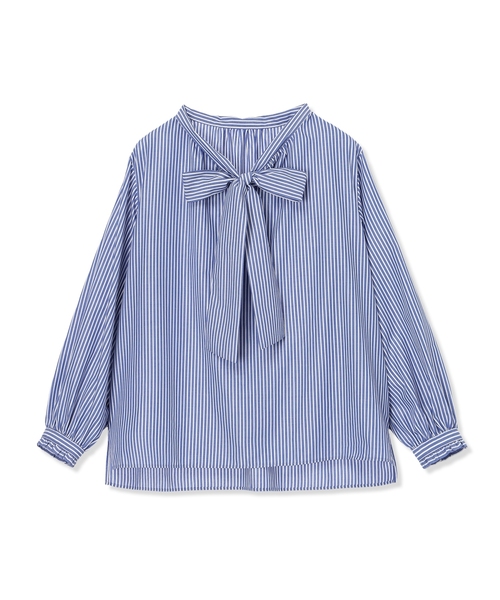 【美品】HOLIDAY ストライプ　フラワー　ブラウス LE SOUK HOLIDAY（ルスークホリデー） ブラウス シャツ ストライプ