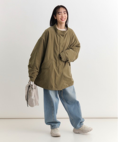未使用！リラクス ショートモッズコート　ライナー付き　ライトブルー セール】フェード加工 M65 ショートモッズコート LINER SET