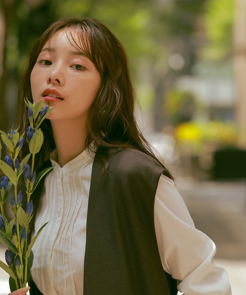 「NATURAL BEAUTY BASIC」 長袖ブラウス SMALL ネイビー レディース_画像2