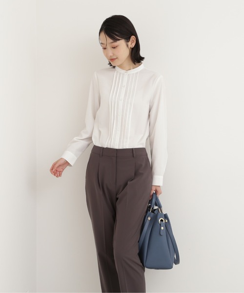 「NATURAL BEAUTY BASIC」 長袖ブラウス SMALL ネイビー レディース_画像3