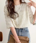 tシャツ 半袖 着るだけで華やぐ、大人のフリル...の詳細画像1