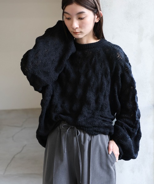 「select MOCA」 長袖ニット FREE グレー レディース_画像3