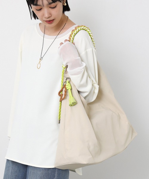 美品□BVLGARI□ブルガリ□ハンドバッグ□レザ／ナイロン□BK ブルガリ 
