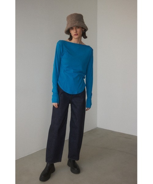 「BLACK BY MOUSSY」 長袖カットソー FREE ブルー レディース_画像9