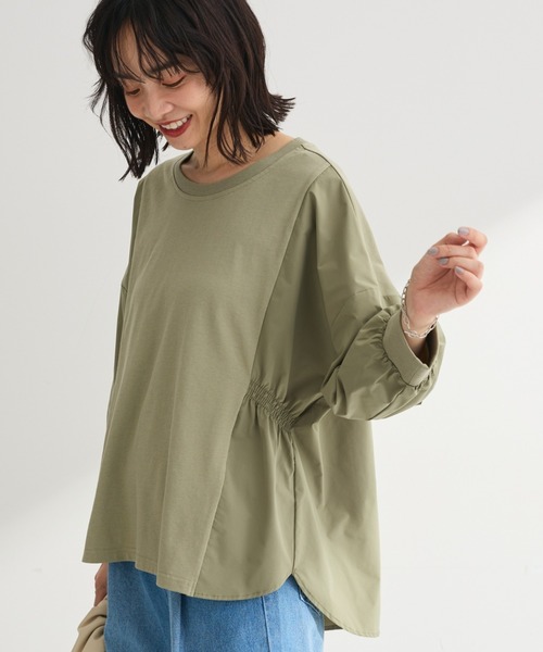 Green Parks（グリーンパークス） tシャツ 7分袖サイドシャーリング 