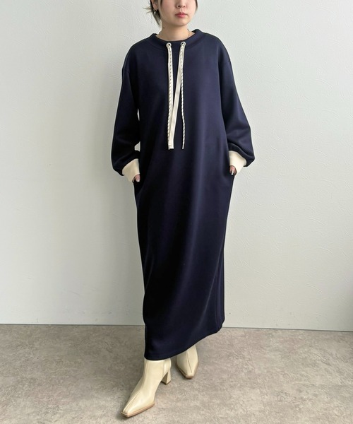 「LHELBIE」 長袖ワンピース M ブラック レディース_画像9