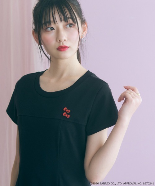 ワンピース 「大きいサイズ」「ハローキティ」Aラインフレアカットワンピース marunの画像