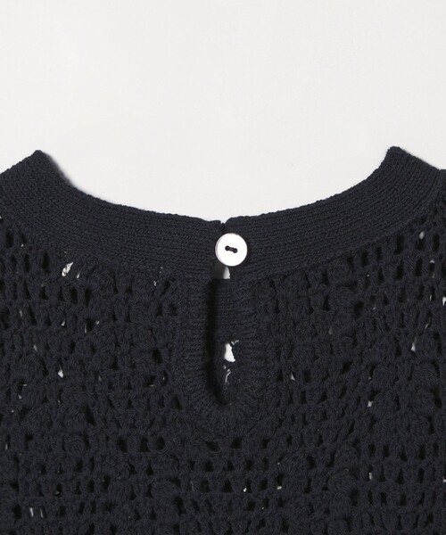 【BLACK】<Steven Alan>メッシュ ショートスリーブ ニット steven alan - 【BLACK】<Steven Alan>メッシュ ショートスリーブ