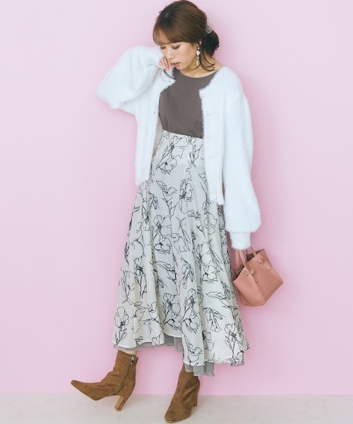 「marun」 フレアスカート L ベージュ レディース_画像3
