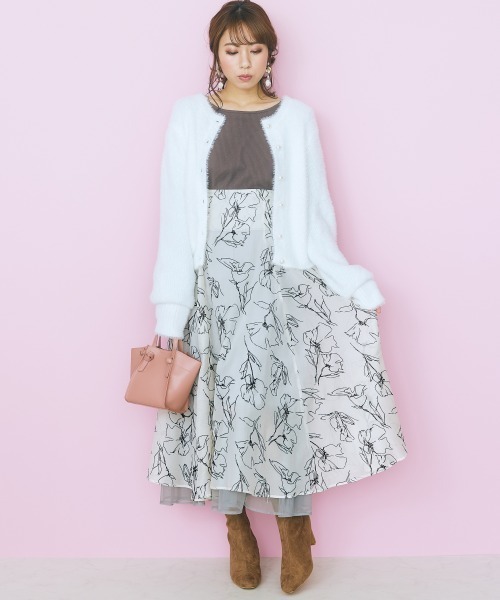 「marun」 フレアスカート L ベージュ レディース_画像8