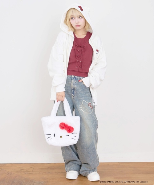 「LOVETOXIC」 「KIDS」デニムパンツ - オフホワイト キッズ_画像2