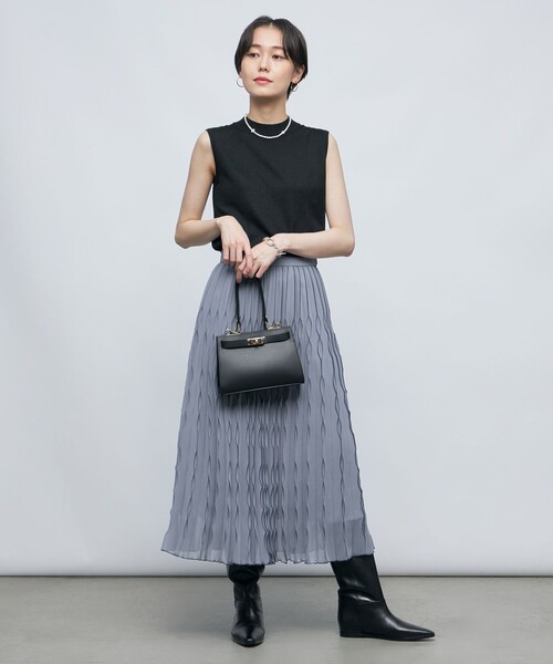 「NOLLEY'S Sophi」 プリーツスカート 36 ブラック レディース_画像3