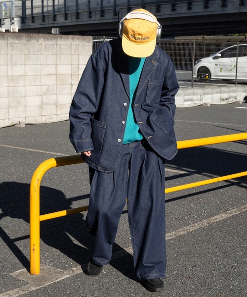 「Perushu」 デニムジャケット MEDIUM インディゴブルー メンズ_画像5