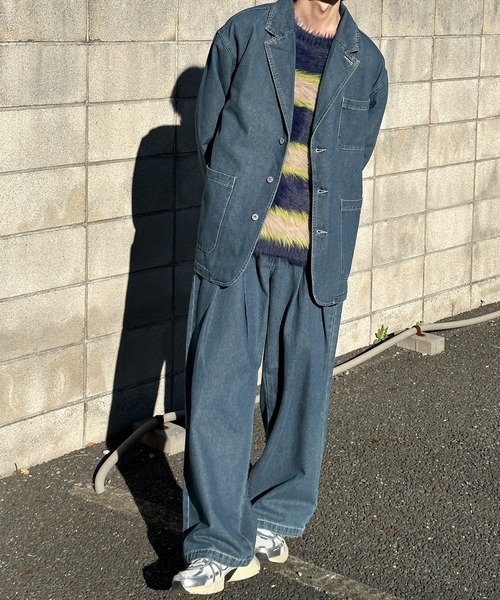 「Perushu」 デニムジャケット MEDIUM インディゴブルー メンズ_画像7