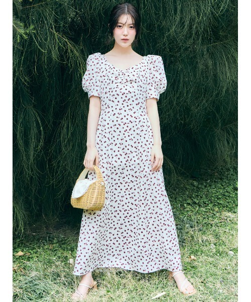 ワンピース 「販路限定サイズあり」Sustainableフルーツプリントワンピースの画像