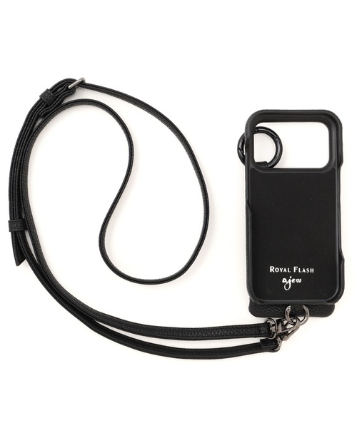 ajew ブラック ジッパー付きケース　17promax美品 ajew（エジュー） スマホケース ajew/エジュー/別注「ひも付き
