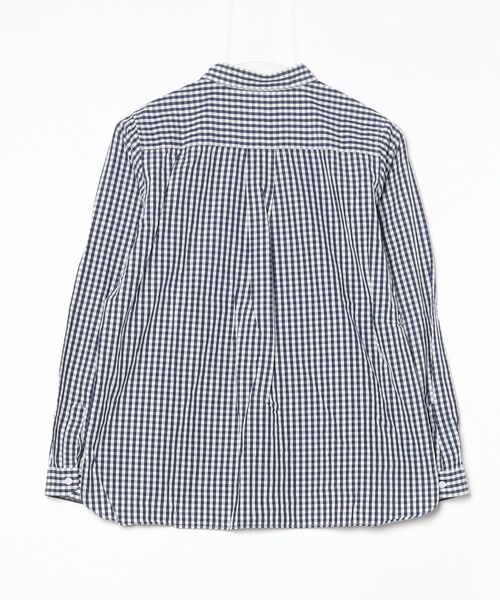 「LE GLAZIK」 チェック柄長袖シャツ 38 ネイビー レディース_画像2