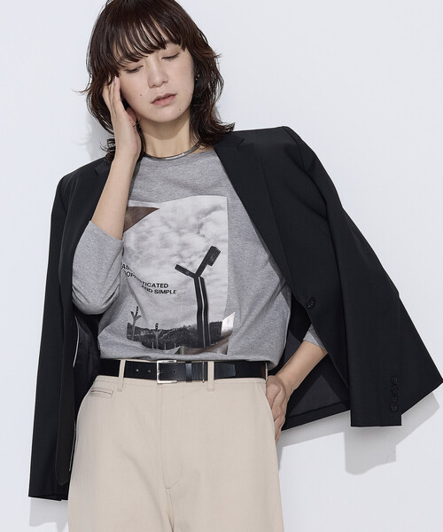 「COMME CA」 長袖カットソー 9号 ホワイト レディース_画像7