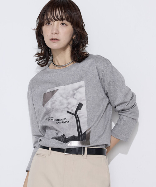「COMME CA」 長袖カットソー 9号 ホワイト レディース_画像8
