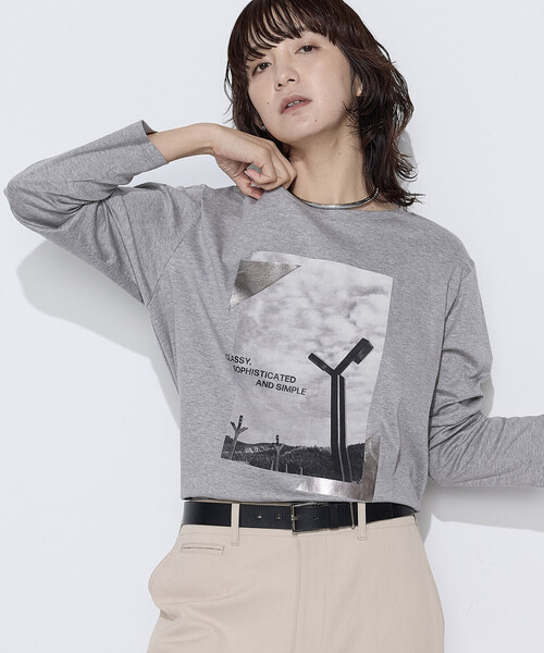 「COMME CA」 長袖カットソー 9号 ホワイト レディース_画像9
