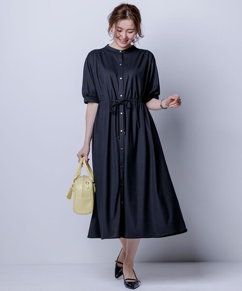 「ANY SIS」 半袖ワンピース 2 ネイビー レディース_画像2