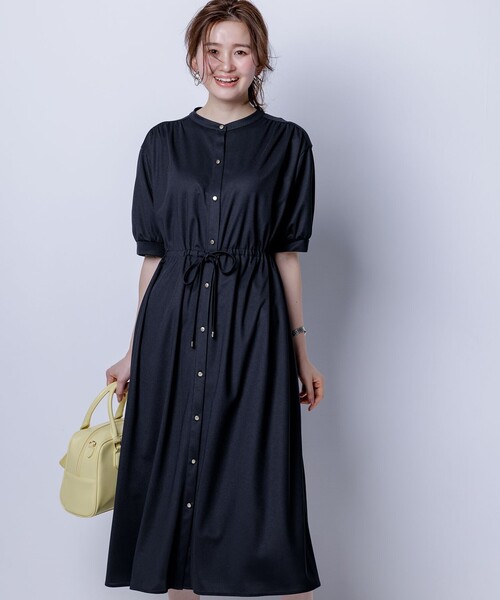 「ANY SIS」 半袖ワンピース 2 ネイビー レディース_画像3