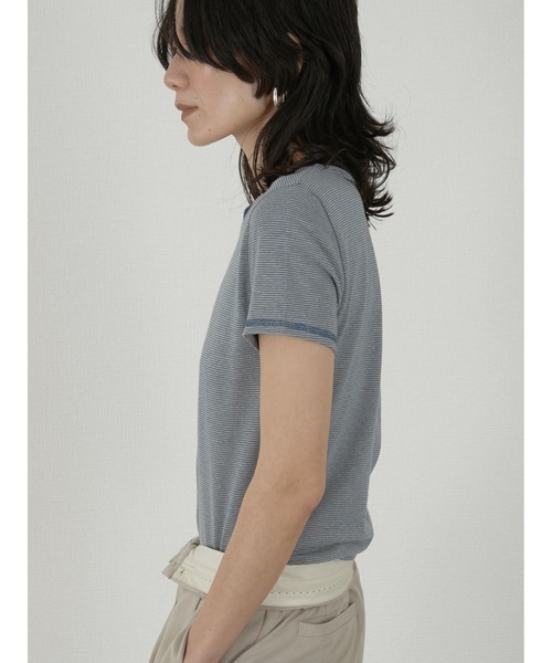 tシャツ 「LA PEAU DE GEM」hemp border tee/ヘンプボーダーT レディースの画像