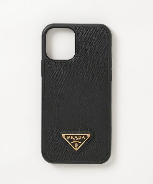 PRADA（プラダ） 三角ロゴ iPhoneケース - ブラック レディース