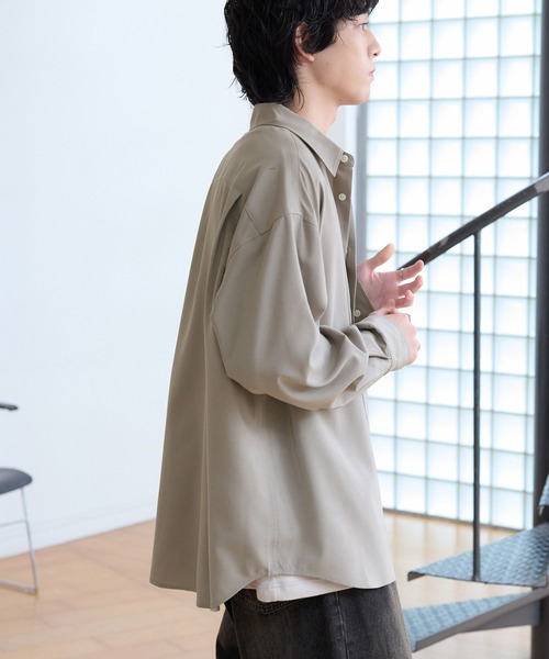 「MONO-MART」 長袖シャツ L モカ メンズ_画像6