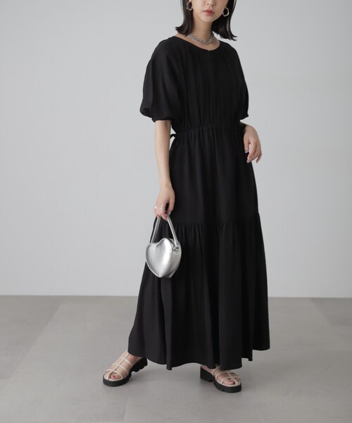 「FREE'S MART」 半袖ワンピース MEDIUM レッド レディース_画像3