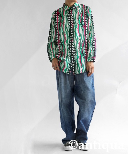 「antiqua」 長袖シャツ ONESIZE グリーン レディース_画像5