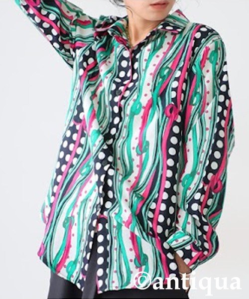 「antiqua」 長袖シャツ ONESIZE グリーン レディース_画像10