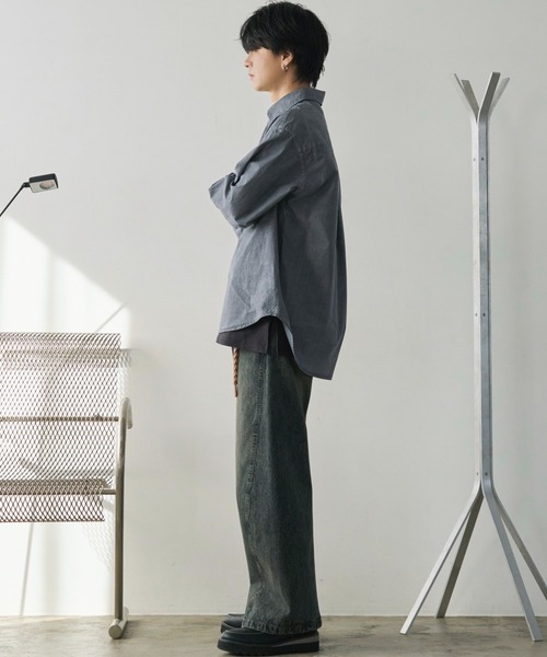 「WYM LIDNM」 長袖シャツ M チャコール メンズ_画像9