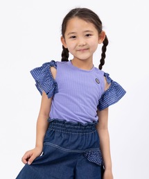 trois lapins kp tシャツ 肩開きデザイントップス(110〜160cm) キッズ
