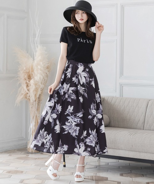 Julia Boutique スカート エレガンスフラワーボリュームフレア