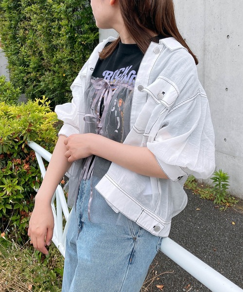 AS KNOW ブルゾン アウター ダブルポケットカジュっと5分袖 AS KNOW ブルゾン アウター ダブルポケットカジュっと5分袖
