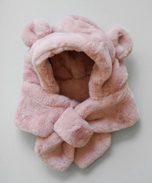 ふわふわ耳付きマフラー Port（ポート） マフラー ふわふわ くま 耳付き フード ファー