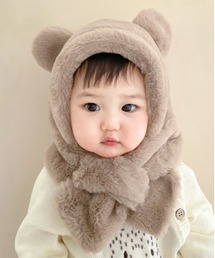 Port（ポート） マフラー ふわふわ くま 耳付き フード ファー