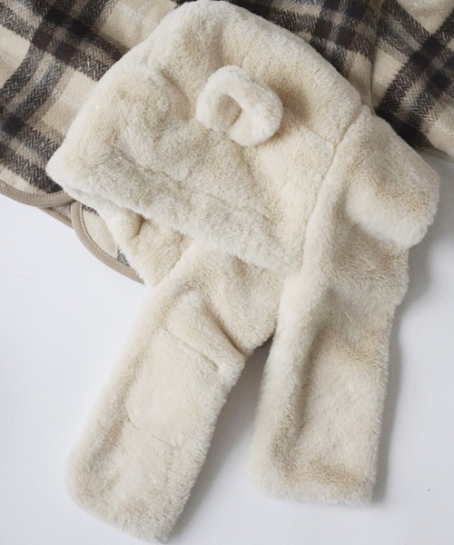 Port（ポート） マフラー ふわふわ くま 耳付き フード ファー