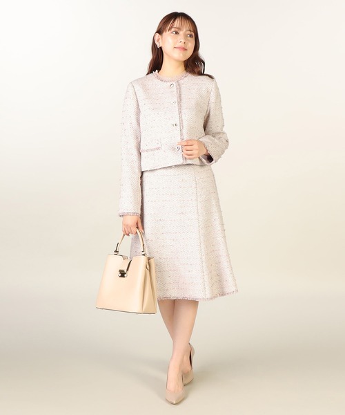 ジャケット ノーカラージャケット 「美人百花12月号掲載」「尾州 