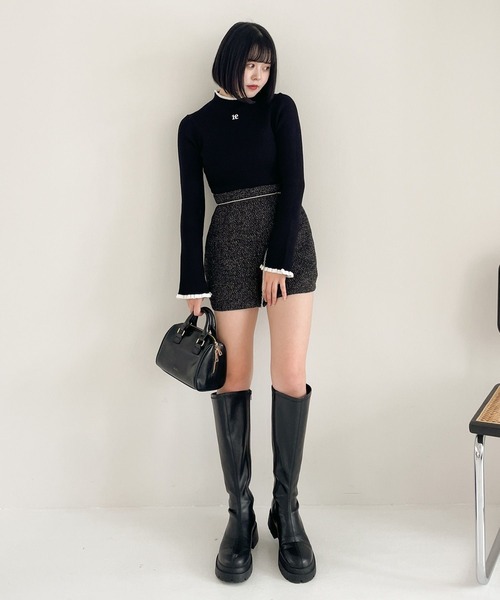 Heather（ヘザー） ニット ロゴハイネックピタニット 996212