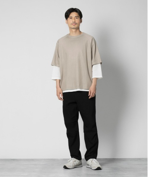 8/7〜配送できません× 訳あり　teloplan レイヤードシャツ Right-on tシャツ ラグラン7分袖レイヤード メンズ レディース