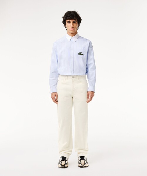 【新品タグ付き】オーガニックコットン120zデニム/ルーズストレートフィット LACOSTE ジーンズ オーガニックコットン ベーシック ルーズ