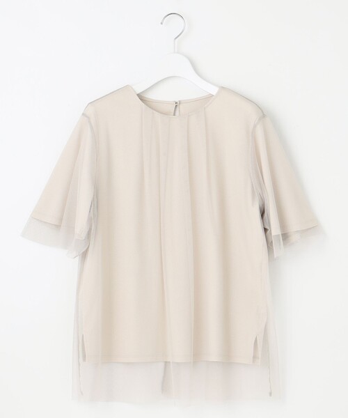 tシャツ 「洗える」シアーチュールプルオーバー カットソー レディース 自由区 tシャツ 「洗える」シアーチュールプルオーバー