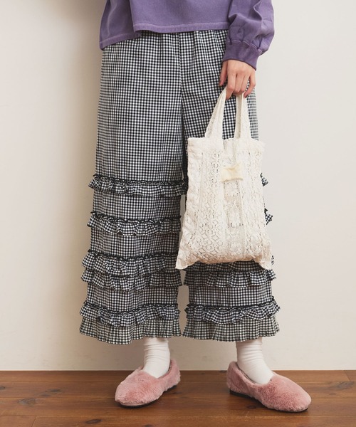fig London パンツ _DECO gingham pants レディース : ZOZOTOWN