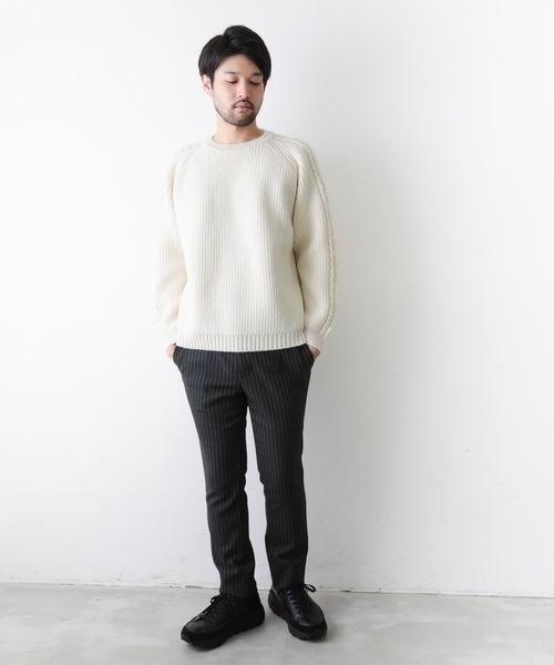 MAIN ATTRACTION」 長袖ニット MEDIUM オフホワイト メンズ : 83663369 
