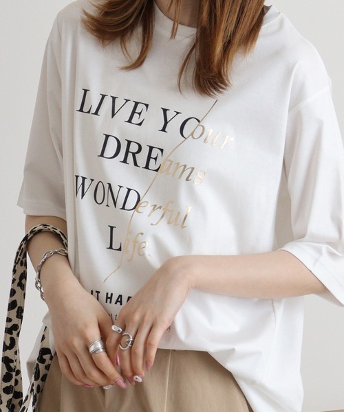tシャツ Eglantine 英字プリントＴシャツ レディース