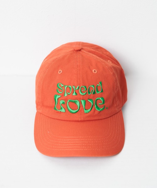MLB Bロゴ刺繍 オレンジキャップ キャップ 帽子 「Spread Love」刺繍デザインCAP レディース