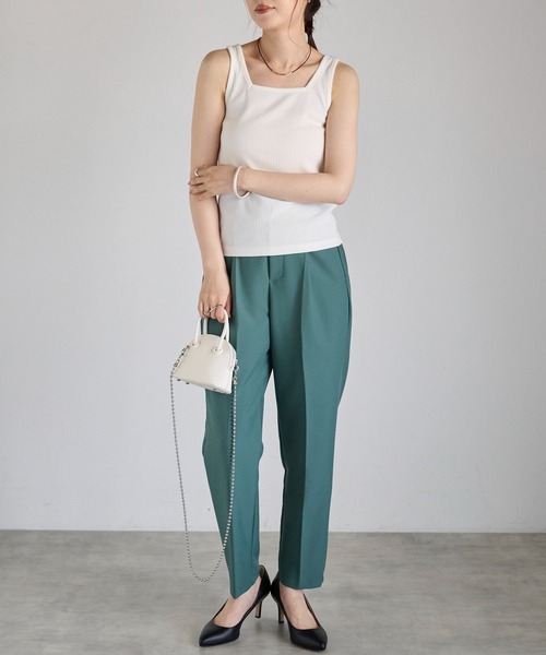 Fizz（フィズ） タンクトップ ノースリーブ 前後2Way リブタンクトップ